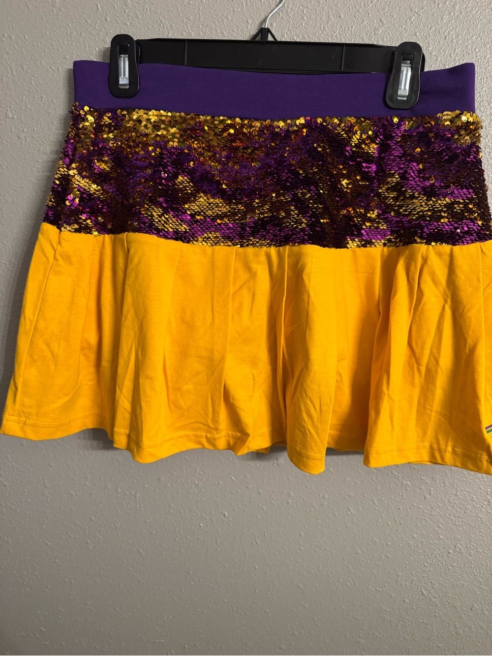 Sequin Accent Yellow and Purple Circle Skort